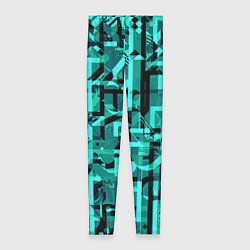 Леггинсы женские Неоновый голубой объёмный эффект, цвет: 3D-принт
