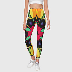 Леггинсы женские Салатовый калейдоскоп, цвет: 3D-принт — фото 2