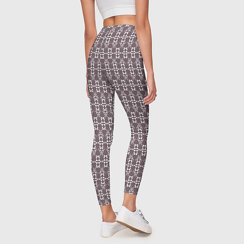Женские легинсы Геометрический узор какао с молоком / 3D-принт – фото 4