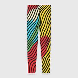 Леггинсы женские Абстрактные цветные линии, цвет: 3D-принт