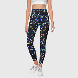 Леггинсы женские Чёрно-синий мозаика паттерн, цвет: 3D-принт — фото 2