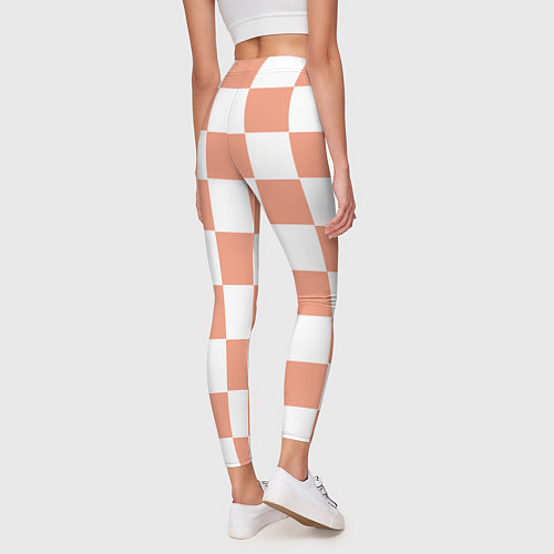 Женские легинсы Квадраты оранжевые / 3D-принт – фото 4