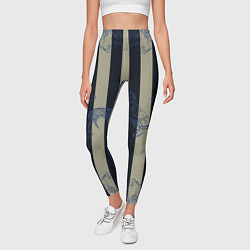 Леггинсы женские Чёрные полосы, цвет: 3D-принт — фото 2