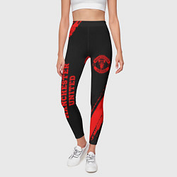 Леггинсы женские Manchester United - red gradient вертикально, цвет: 3D-принт — фото 2