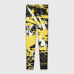 Женские легинсы Желтая краска на черном