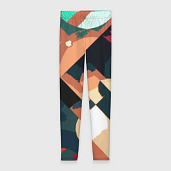 Леггинсы женские Сине-бежевый абстракция, цвет: 3D-принт