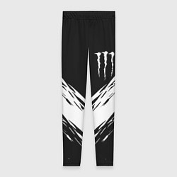 Женские легинсы Monster energy белые полосы