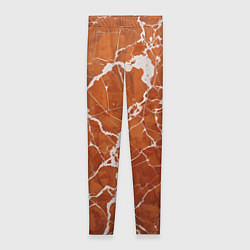 Леггинсы женские Темно-оранжевый мрамор, цвет: 3D-принт