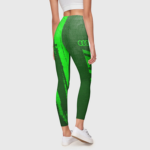 Женские легинсы Audi - green gradient по-вертикали / 3D-принт – фото 4