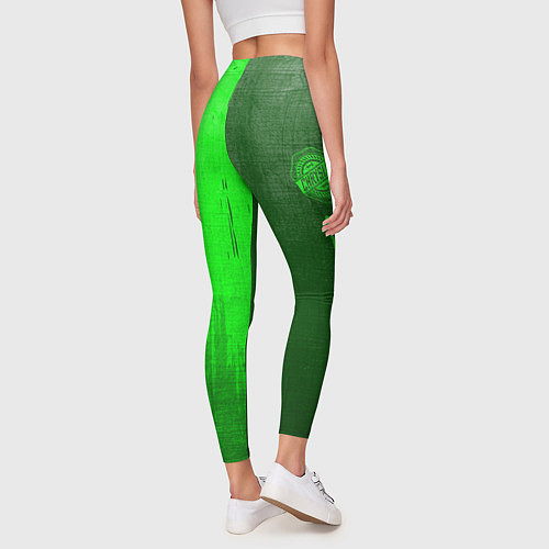Женские легинсы Chrysler - green gradient по-вертикали / 3D-принт – фото 4