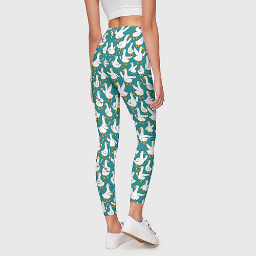 Женские легинсы Злой гусь узор / 3D-принт – фото 4