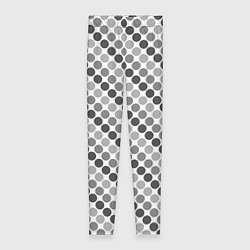 Леггинсы женские Черный и серый горох на белом фоне, цвет: 3D-принт