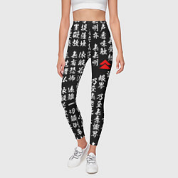 Леггинсы женские Иероглифы паттерн на черном фоне, цвет: 3D-принт — фото 2