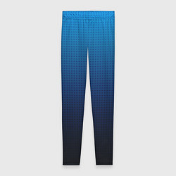 Леггинсы женские Из голубого в чёрный градиент с точками, цвет: 3D-принт