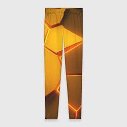 Женские легинсы Желтые неоновые соты - текстура