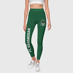 Леггинсы женские ФК Краснодар - сплошной зеленый цвет, цвет: 3D-принт — фото 2