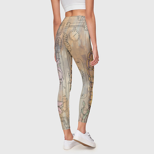 Женские легинсы Стимпанк механический киберхамелеон / 3D-принт – фото 4