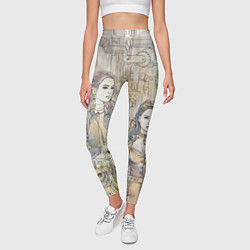 Леггинсы женские Девушки стимпанк, цвет: 3D-принт — фото 2
