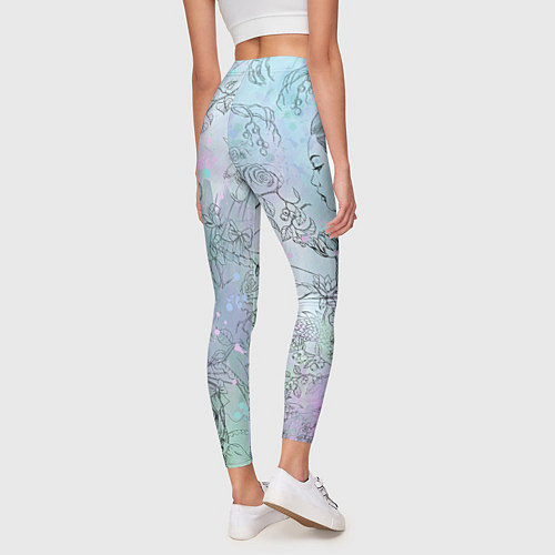 Женские легинсы Скетч японские дорамы / 3D-принт – фото 4