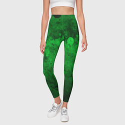 Леггинсы женские Абстракция - green acid stains, цвет: 3D-принт — фото 2
