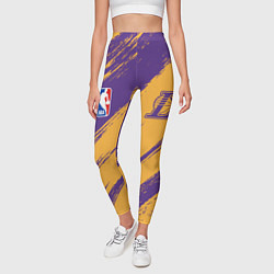 Леггинсы женские Лейкерс - брызги красок, цвет: 3D-принт — фото 2