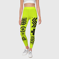 Леггинсы женские Кибер текстура - ядовитая, цвет: 3D-принт — фото 2