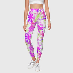 Леггинсы женские Palm tree pink, цвет: 3D-принт — фото 2