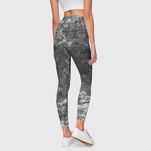 Женские легинсы Абстракция - grey and white wall with cracks / 3D-принт – фото 4