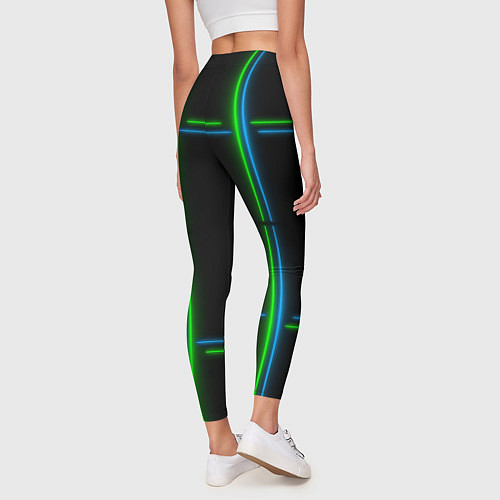 Женские легинсы Neon green light blue / 3D-принт – фото 4