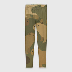 Леггинсы женские Капибара - камуфляж, цвет: 3D-принт