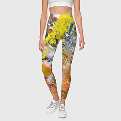 Леггинсы женские Живая Абстракция: Поток Цветов и Форм в Постоянном, цвет: 3D-принт — фото 2