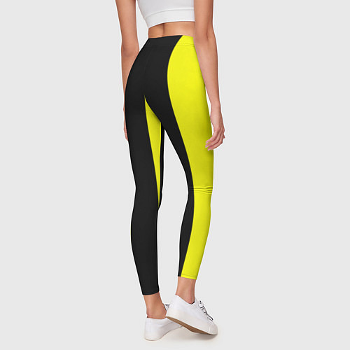 Женские легинсы Color yellow black line / 3D-принт – фото 4