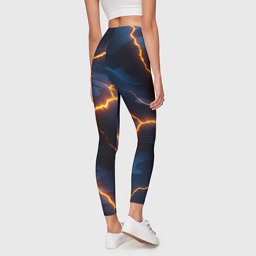 Женские легинсы Молния на камуфляжной текстуре / 3D-принт – фото 4