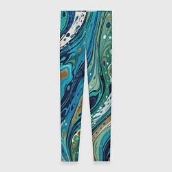 Женские легинсы Сине-зеленый абстрактный узор