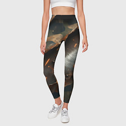 Леггинсы женские Камуфляжная ткань на металлической пластине, цвет: 3D-принт — фото 2