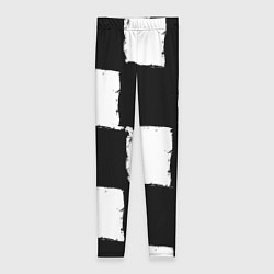 Женские легинсы Черные квадраты в виде шахматной доски