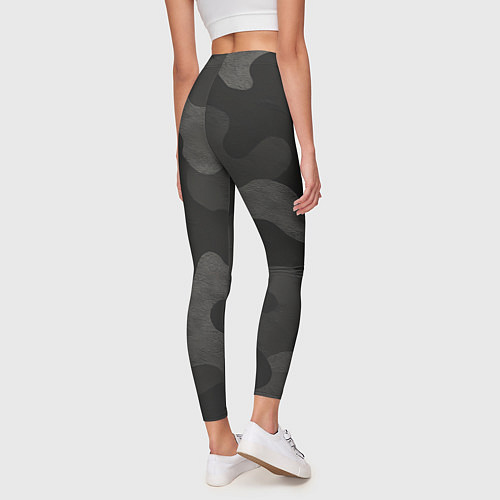 Женские легинсы Черно-серый камуфляж / 3D-принт – фото 4