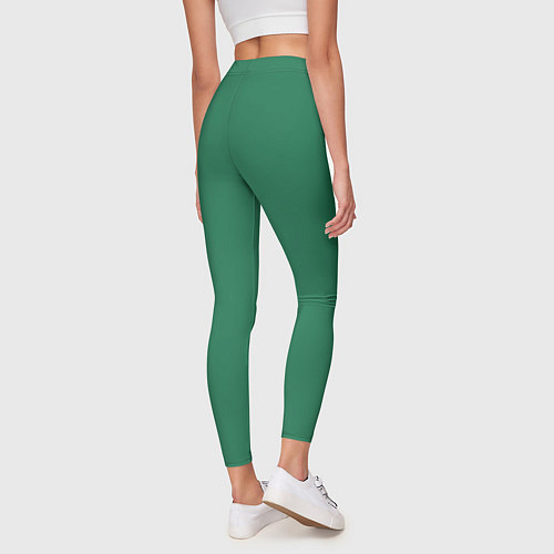 Женские легинсы Изумруд однотонный / 3D-принт – фото 4