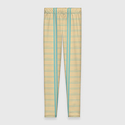 Женские легинсы Color beige cage light blue stripes