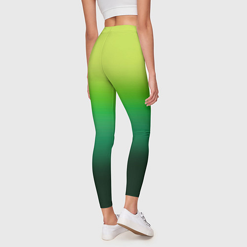 Женские легинсы Градиент укропное зеленое омбре / 3D-принт – фото 4