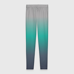 Леггинсы женские Градиент серо-зеленый, цвет: 3D-принт