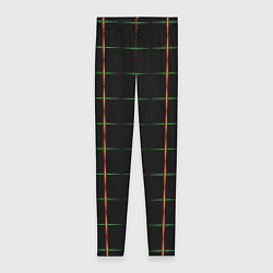 Леггинсы женские Color black orange green crosses, цвет: 3D-принт