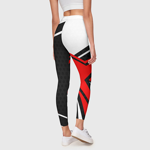 Женские легинсы Герб России - красный спортивный / 3D-принт – фото 4