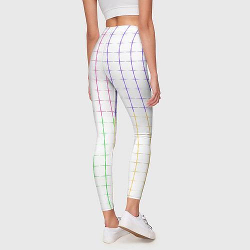 Женские легинсы Color white multicolored stripes / 3D-принт – фото 4
