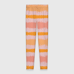 Леггинсы женские Полосы зигзагообразные оранжево-розовые, цвет: 3D-принт