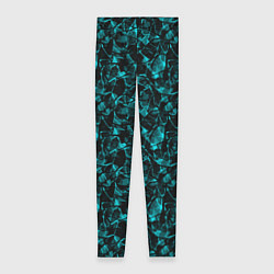 Женские легинсы Голубой с черным абстрактный узор