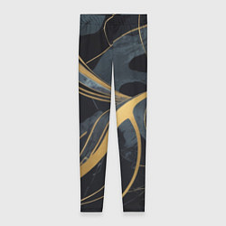Леггинсы женские Мраморный узор с золотыми полосками, цвет: 3D-принт