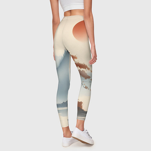 Женские легинсы Минималистичный Японский пейзаж / 3D-принт – фото 4
