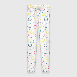 Леггинсы женские Цветные точки и дуги на белом, цвет: 3D-принт