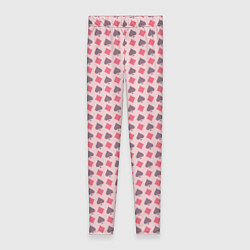 Женские легинсы Паттерн бубны и пики розовый